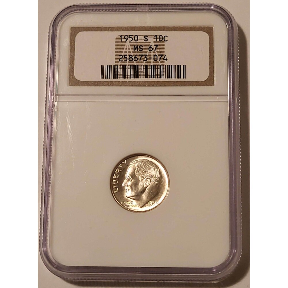 1950 S Roosevelt Dime MS67 NGC